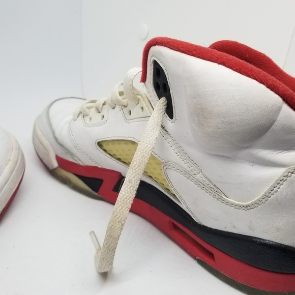 Nike Air Jordan 5 Retro GS White Fire Red V 440888-120 Boy's US 7Y Toro Laser - Picture 6 of 15